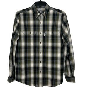 Carhartt shirt men’s medium Relaxed fit button-down long sleeve blue/green plaid